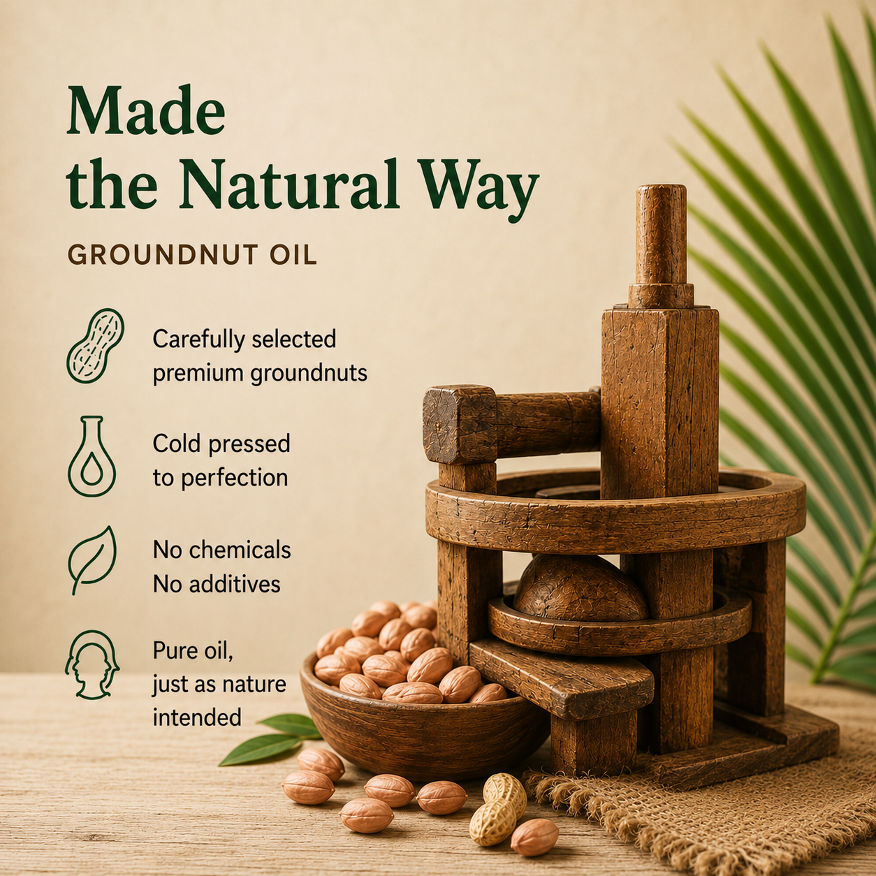 Traditional cold pressing wood expeller